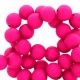 Acrylic beads 4mm round Matt Peacock pink